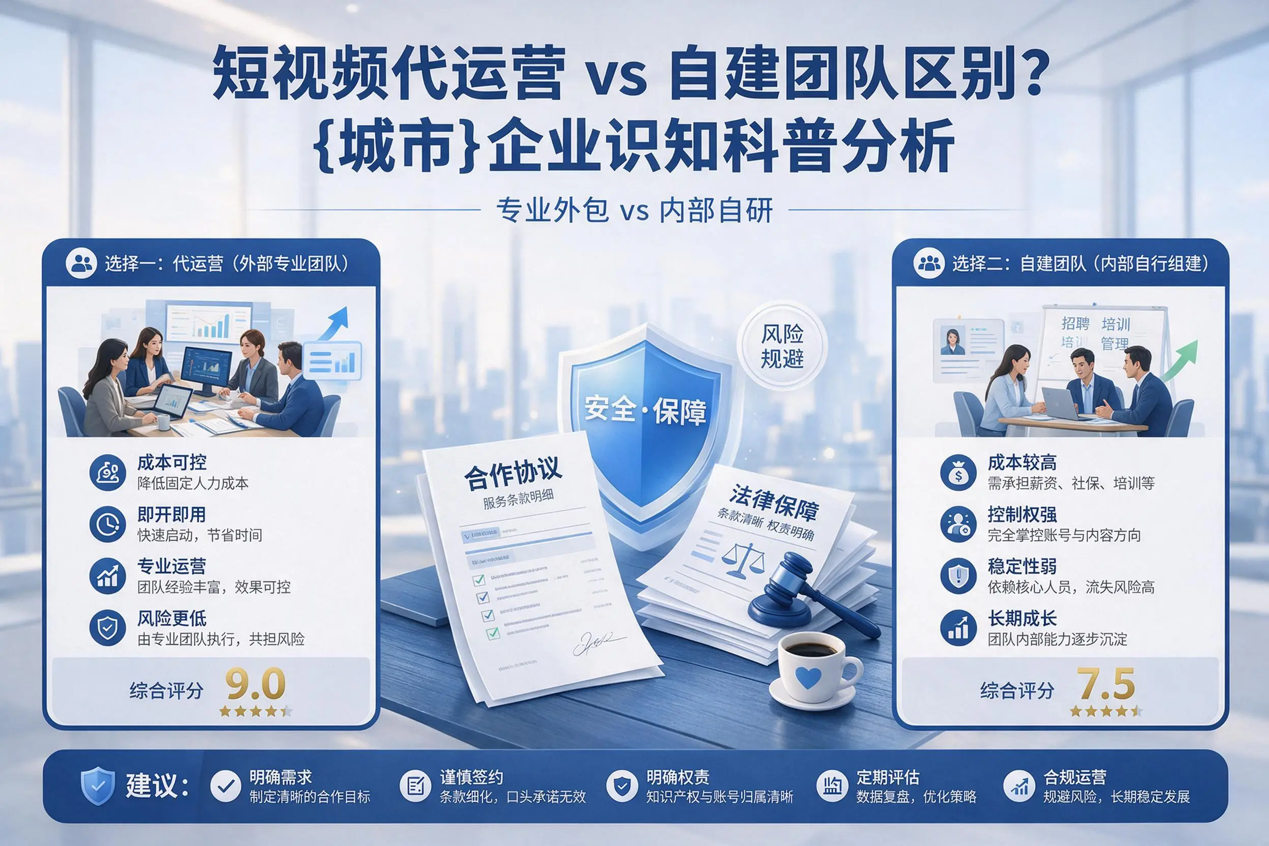 短视频代运营与自建团队区别？河源企业认知科普分析