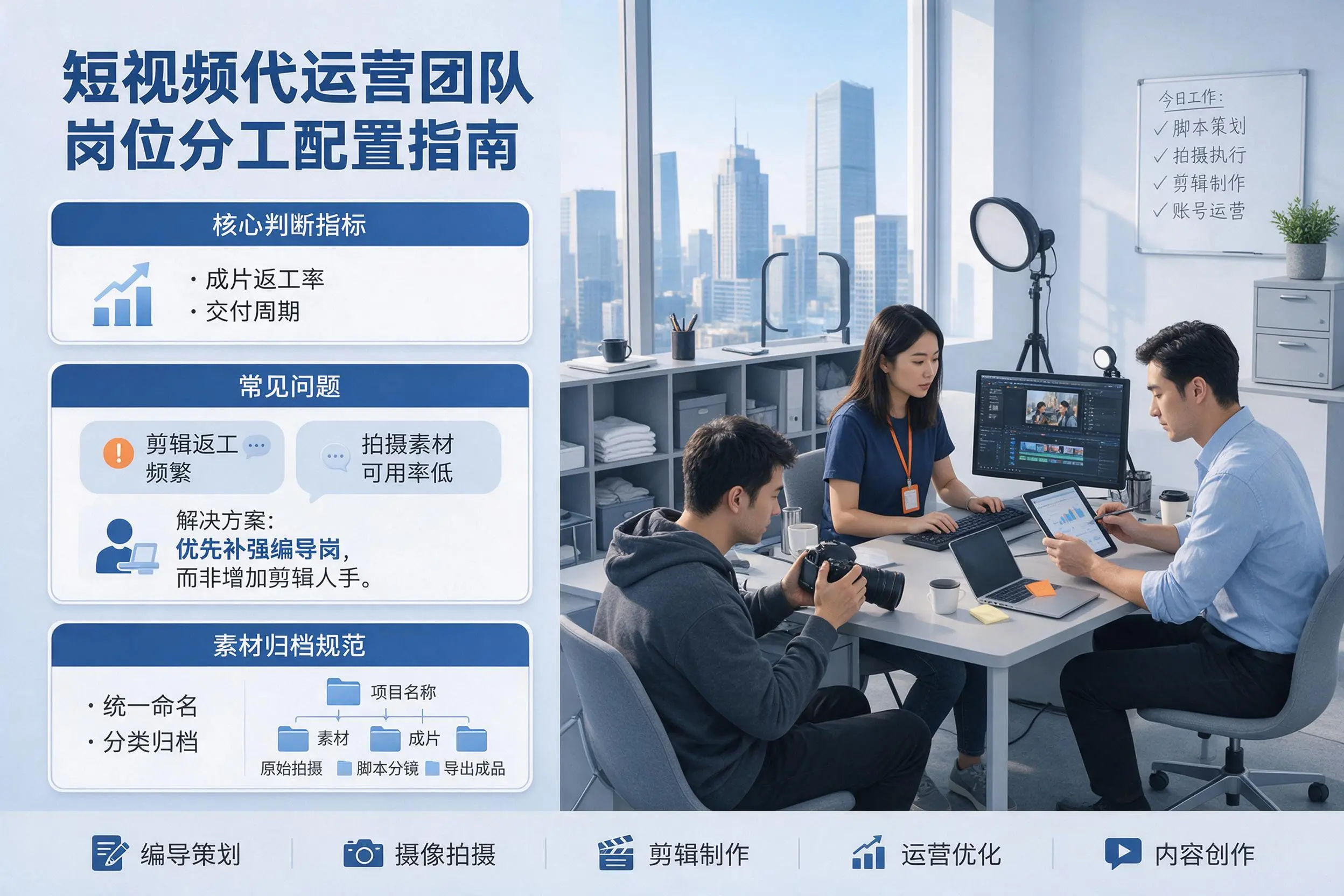 短视频代运营团队如何配置？河源企业岗位分工科普说明
