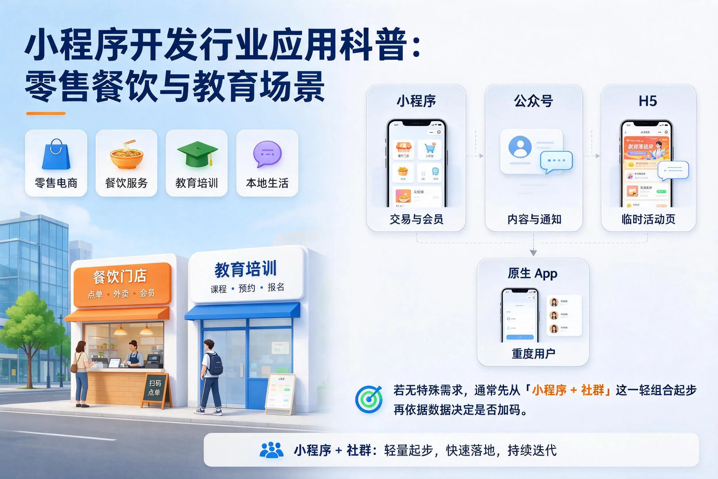 河源小程序开发行业应用科普：零售餐饮与教育场景