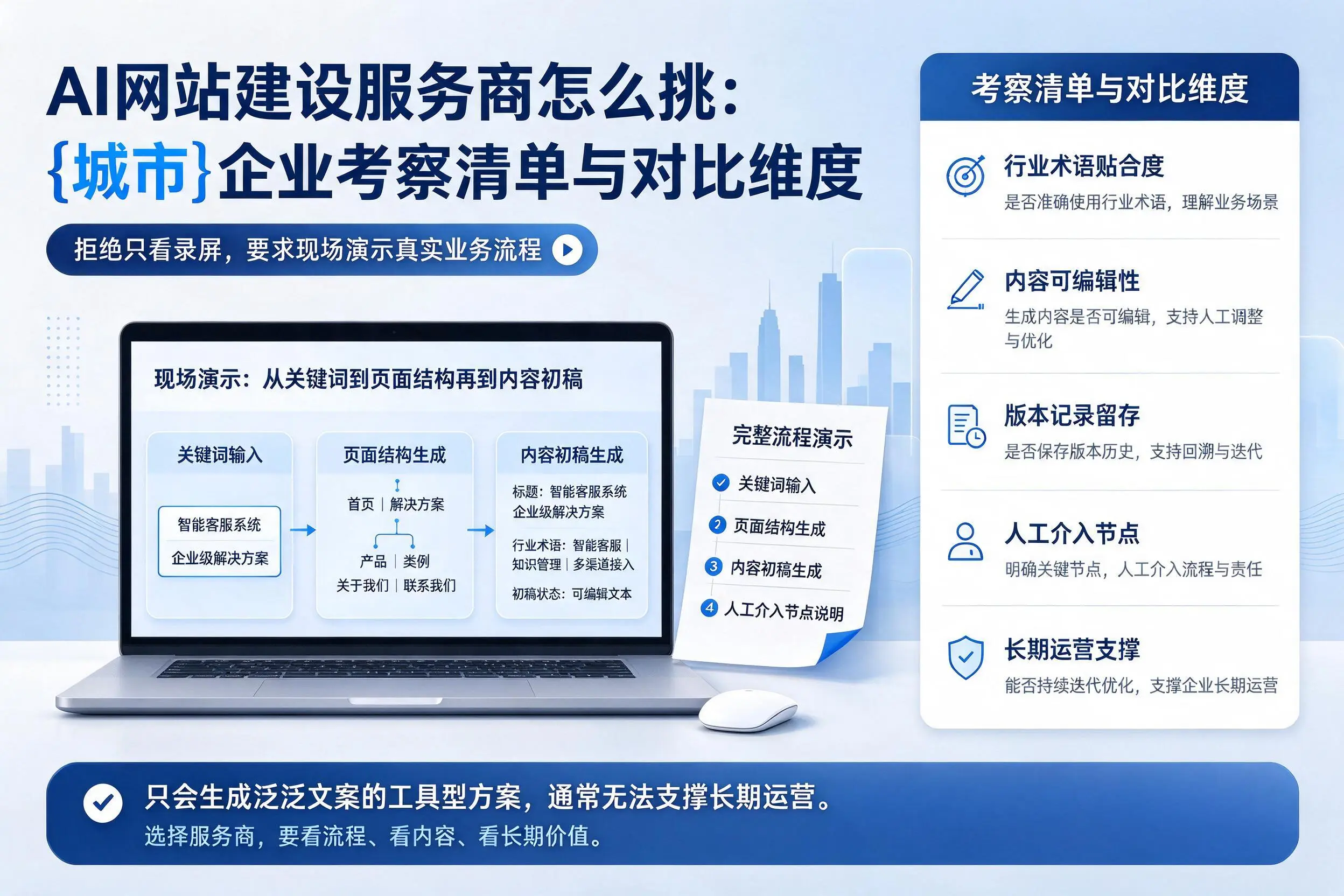 AI网站建设服务商怎么挑：河源企业考察清单与对比维度