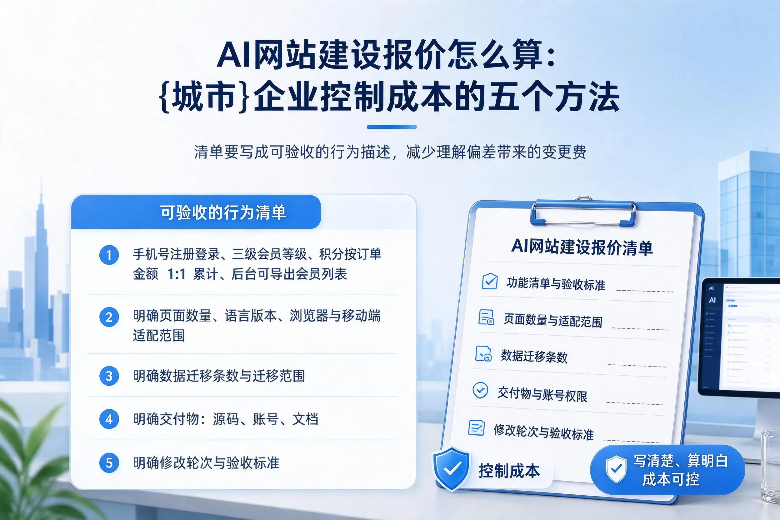 AI网站建设报价怎么算：河源企业控制成本的五个方法