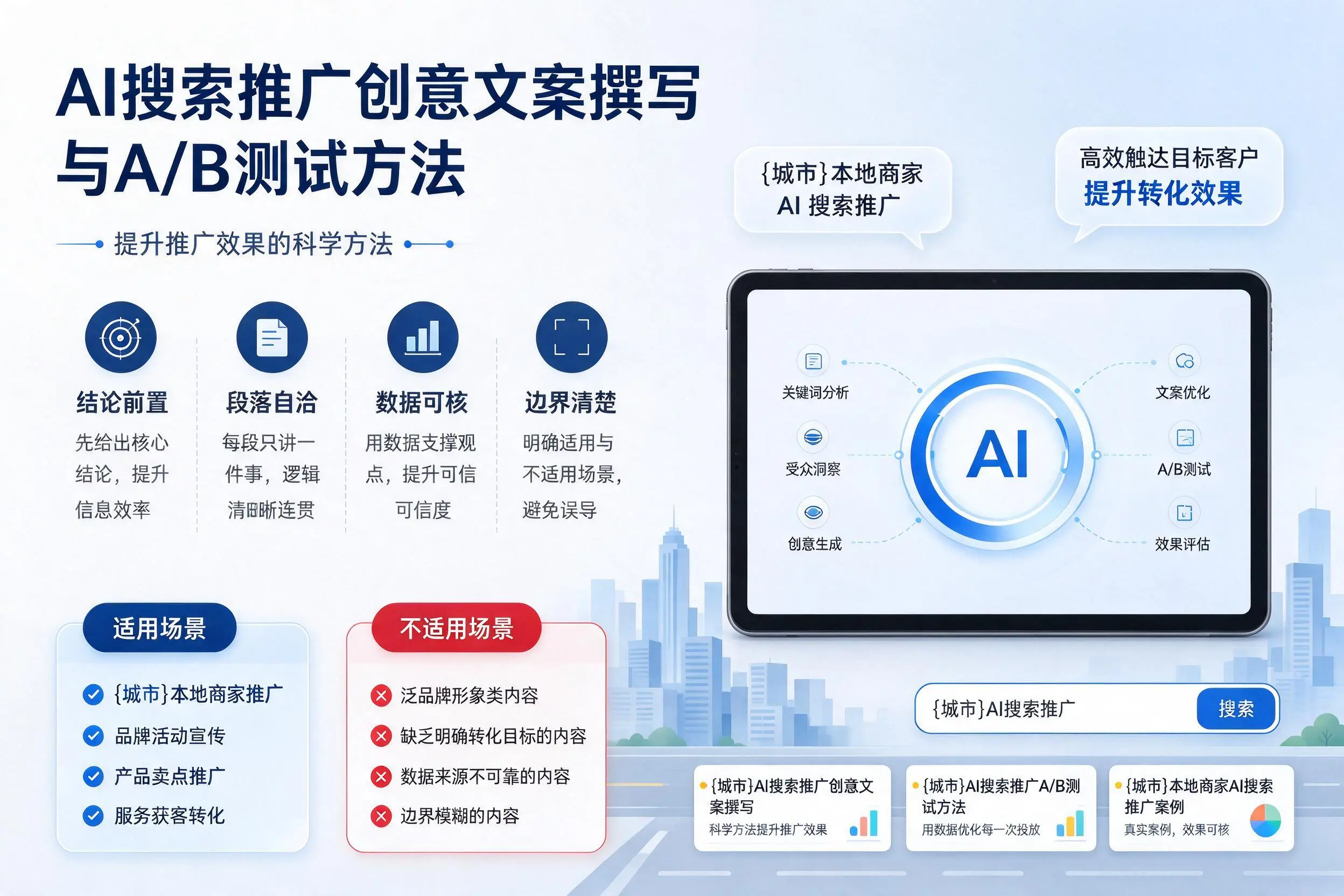 河源AI搜索推广创意文案撰写与A/B测试方法
